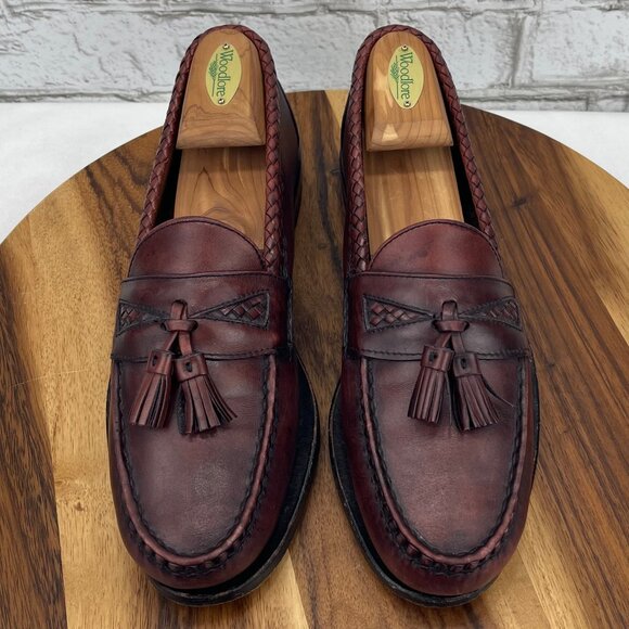 Allen Edmonds Maxfield Mens 10 B Brown Leather Tassel Slip On Dress Loafers - Picture 9 of 14